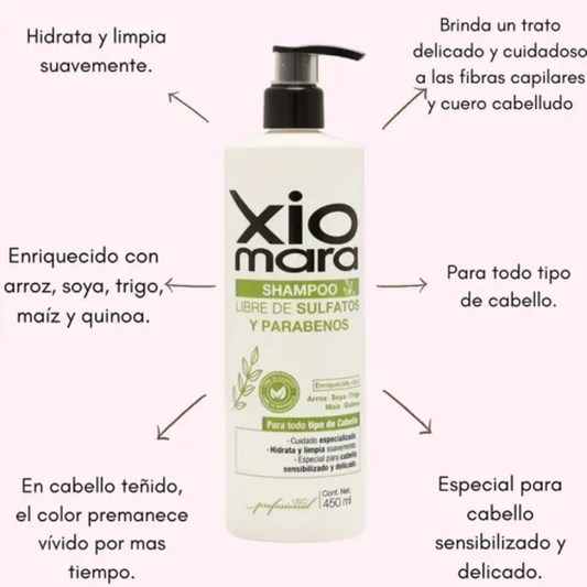 Shampoo libre de Sulfatos y Parabénos- Xiomara Profesional