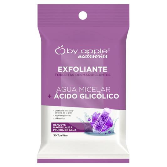 Toallitas agua micelar+ ácido glicólico- By apple
