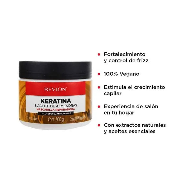 Mascarilla capilar Keratina y aceite de almendras